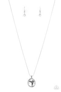 Paparazzi "Instant Icon" White Necklace & Earring Set Paparazzi Jewelry