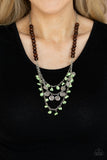 Paparazzi "Plains Paradise" Green Necklace & Earring Set Paparazzi Jewelry