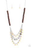 Paparazzi "Plains Paradise" Yellow Necklace & Earring Set Paparazzi Jewelry