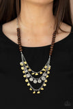 Paparazzi "Plains Paradise" Yellow Necklace & Earring Set Paparazzi Jewelry