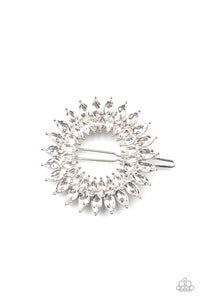 Paparazzi "Flauntable Fireworks" White Hair Clip Paparazzi Jewelry