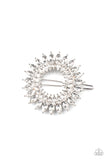 Paparazzi "Flauntable Fireworks" White Hair Clip Paparazzi Jewelry