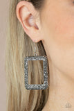 Paparazzi "World FRAME-ous" Silver Earrings Paparazzi Jewelry