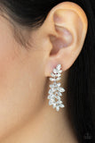 Paparazzi "Frond Fairytale" White Post Earrings Paparazzi Jewelry