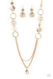 Paparazzi "Grounded Glamour" Gold Lanyard Necklace & Earring Set Paparazzi Jewelry