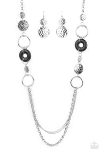 Paparazzi "Grounded Glamour" Black Necklace & Earring Set Paparazzi Jewelry