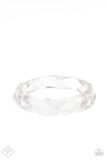 Paparazzi "Clear-Cut Couture" White FASHION FIX Bracelet Paparazzi Jewelry