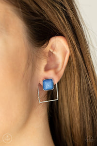 Paparazzi "Flair And SQUARE" Blue Post Earrings Paparazzi Jewelry