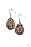 Paparazzi "Mayan Mecca" Copper Earrings Paparazzi Jewelry