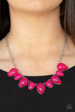 Paparazzi "Pampered Poolside" Pink Necklace & Earring Set Paparazzi Jewelry
