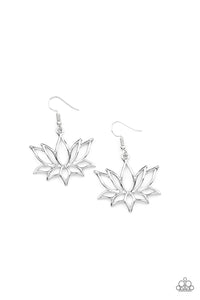 Paparazzi "Lotus Ponds" Silver Earrings Paparazzi Jewelry