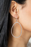Paparazzi "OVAL-ruled!" White Earrings Paparazzi Jewelry