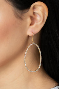 Paparazzi "Oval-Ruled" Gold Earrings Paparazzi Jewelry