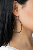 Paparazzi "OVAL-ruled!" Black Earrings Paparazzi Jewelry