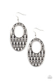 Paparazzi "Engraved Edge" Silver Earrings Paparazzi Jewelry