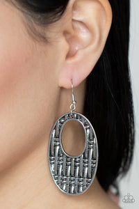 Paparazzi "Engraved Edge" Silver Earrings Paparazzi Jewelry