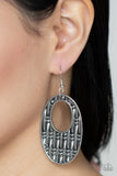 Paparazzi "Engraved Edge" Silver Earrings Paparazzi Jewelry