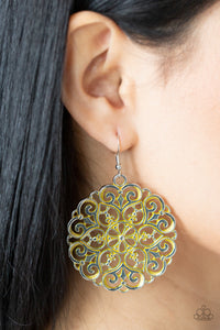 Paparazzi "Mandala Effect" Yellow Earrings Paparazzi Jewelry