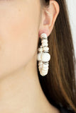 Paparazzi "Definitely Down-To-Earth" White Earrings Paparazzi Jewelry