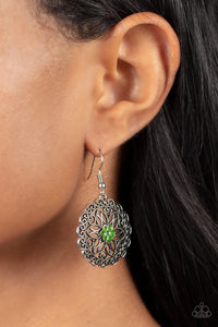 Paparazzi "Flower Shop Sparkle" Green Earrings Paparazzi Jewelry