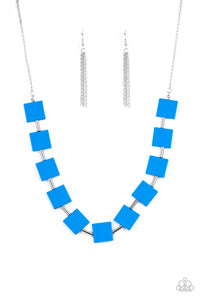Paparazzi "Hello, Material Girl" Blue Necklace & Earring Set Paparazzi Jewelry