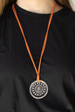 Paparazzi "One MANDALA Show" Orange Necklace & Earring Set Paparazzi Jewelry