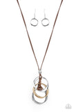 Paparazzi "Harmonious Hardware" Brown Necklace & Earring Set Paparazzi Jewelry
