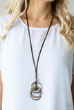 Paparazzi "Harmonious Hardware" Brown Necklace & Earring Set Paparazzi Jewelry