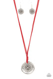 Paparazzi "One MANDALA Show" Red Necklace & Earring Set Paparazzi Jewelry