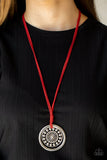 Paparazzi "One MANDALA Show" Red Necklace & Earring Set Paparazzi Jewelry