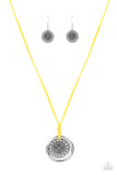 Paparazzi "One MANDALA Show" Yellow Necklace & Earring Set Paparazzi Jewelry