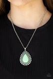 Paparazzi "DROPLET Like Its Hot" Green Necklace & Earring Set Paparazzi Jewelry