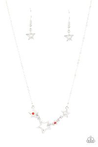 Paparazzi "Proudly Patriotic" Red Necklace & Earring Set Paparazzi Jewelry