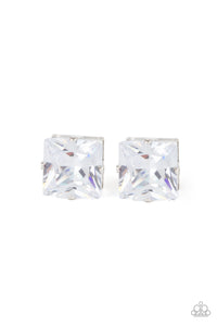 Paparazzi "Times Square Timeless" White Post Earrings Paparazzi Jewelry