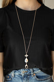 Paparazzi "Divine Dazzle" Rose Gold Oil Spill Lanyard Necklace & Earring Set Paparazzi Jewelry