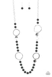 Paparazzi "Sea Glass Wanderer" Black Necklace & Earring Set Paparazzi Jewelry