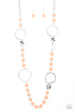 Paparazzi "Sea Glass Wanderer" Orange Necklace & Earring Set Paparazzi Jewelry