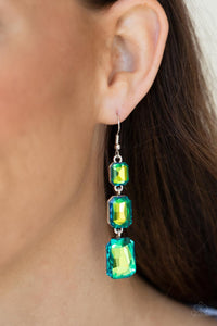 Paparazzi "Cosmic Red Carpet" Green Earrings Paparazzi Jewelry