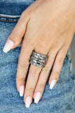 Paparazzi "Checkered Couture" Silver Exclusive Ring Paparazzi Jewelry