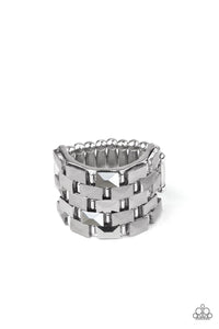 Paparazzi "Checkered Couture" Silver Exclusive Ring Paparazzi Jewelry