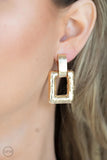 Paparazzi "15 Minutes Of FRAME" Gold Clip On Earrings Paparazzi Jewelry