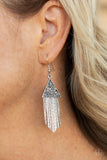 Paparazzi "Pyramid Sheen" Silver Earrings Paparazzi Jewelry