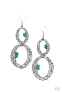 Paparazzi "OVAL and OVAL Again" Green Earrings Paparazzi Jewelry