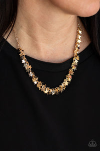 Paparazzi "Starry Anthem" Gold Necklace & Earring Set Paparazzi Jewelry