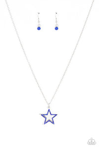 Paparazzi "American Anthem" Blue Necklace & Earring Set Paparazzi Jewelry
