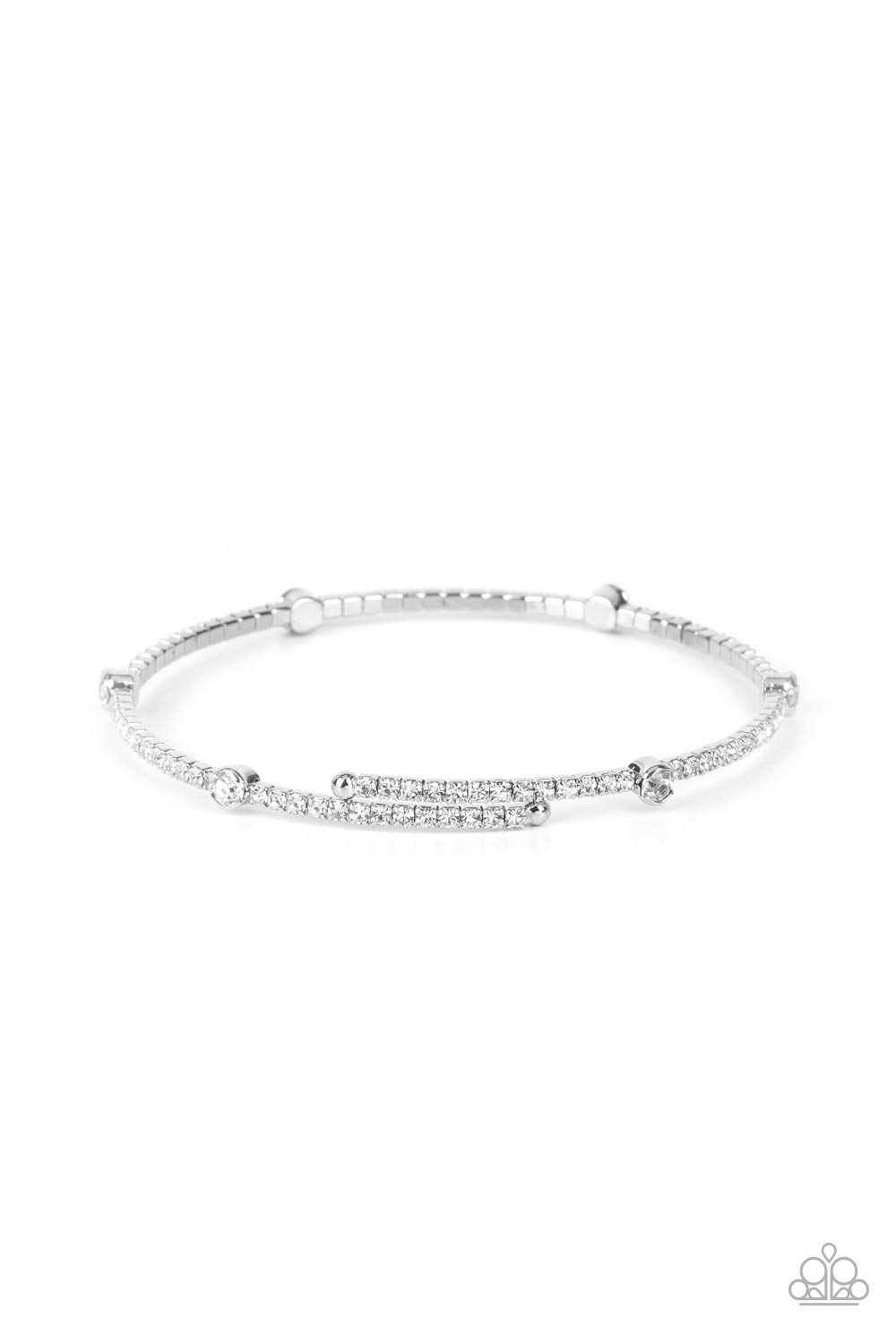 Paparazzi Bracelet ~ BLING Them To Their Knees - White - Fashion Fix S – Paparazzi  Jewelry | Online Store | DebsJewelryShop.com