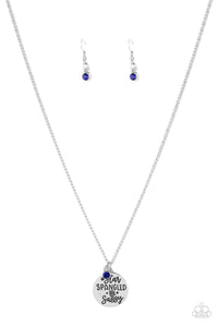 Paparazzi "Star-Spangled Sass" Blue Necklace & Earring Set Paparazzi Jewelry