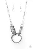 Paparazzi "Lip Sync Links" Silver Necklace & Earring Set Paparazzi Jewelry