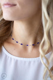 Paparazzi "Urban Expo" Blue Choker Necklace & Earring Set Paparazzi Jewelry