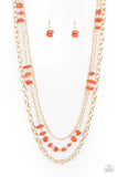 Paparazzi "Artisanal Abundance" Orange Necklace & Earring Set Paparazzi Jewelry